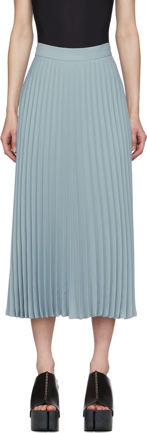 MM6 Maison Margiela Blue Pleated Skirt