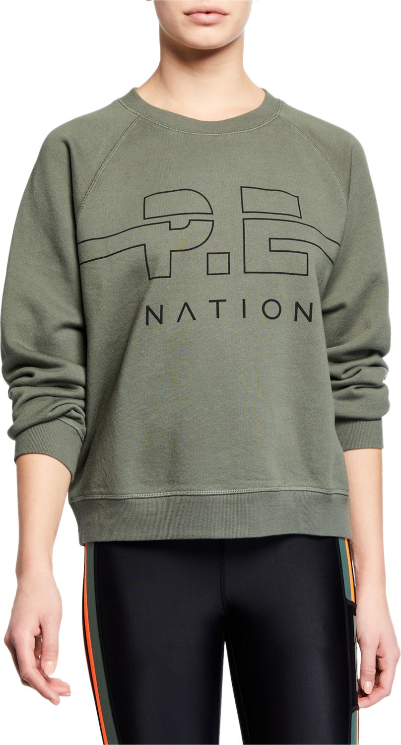 P.E Nation Swingman Raglan Logo Pullover Sweatshirt
