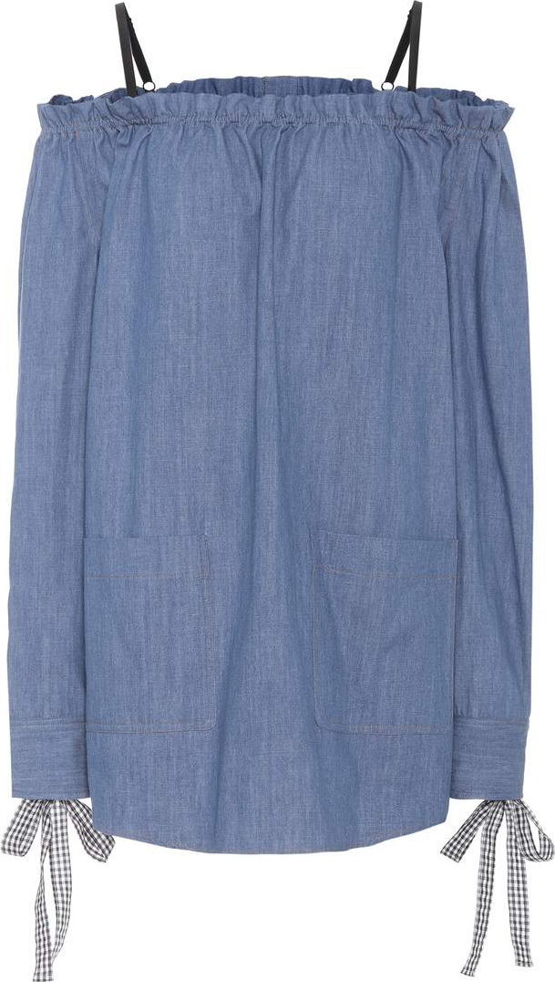 Miu Miu Denim off-the-shoulder dress