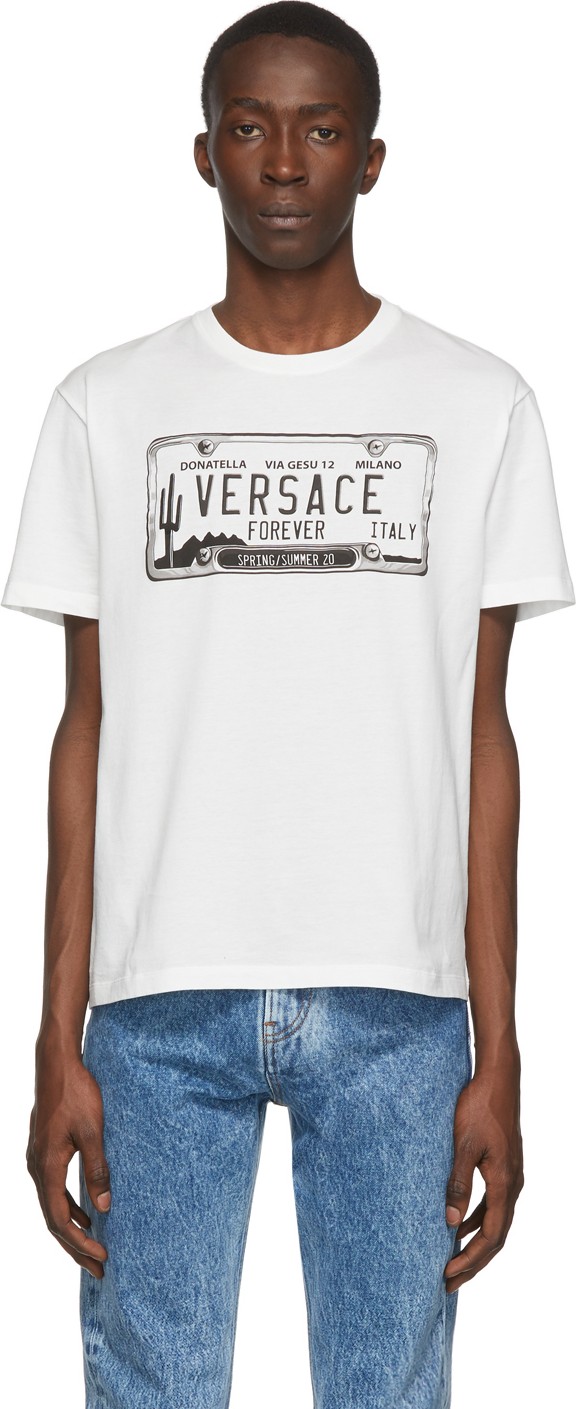 Versace White License Plate T-Shirt