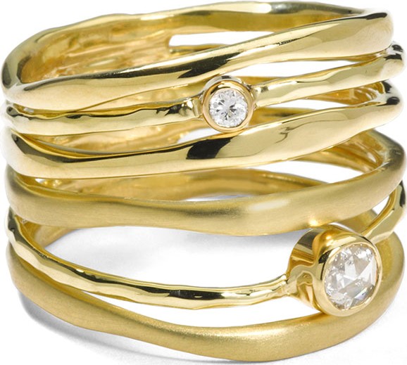 IPPOLITA 18K Gold Stardust Movie Star Six-Band Ring with Diamonds