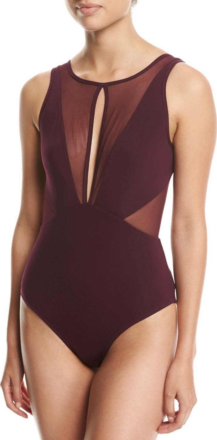 JETS by Jessika Allen Aspire High-Neck One-Piece Swimsuit, Purple