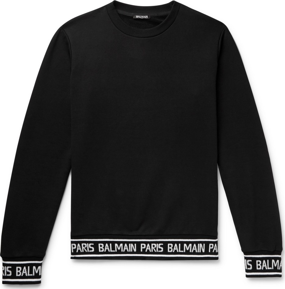 Balmain Logo-Trimmed Loopback Cotton-Jersey Sweatshirt