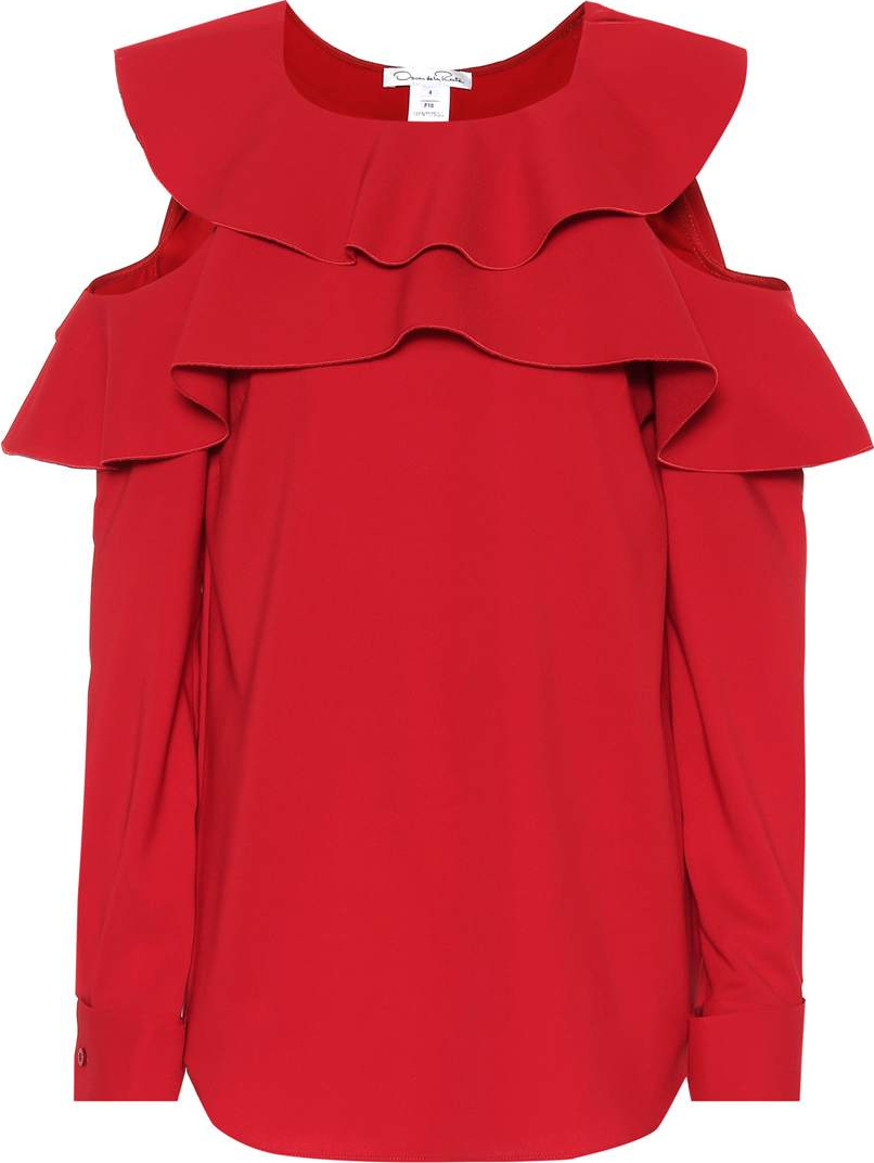 Oscar De La Renta Stretch silk crêpe top