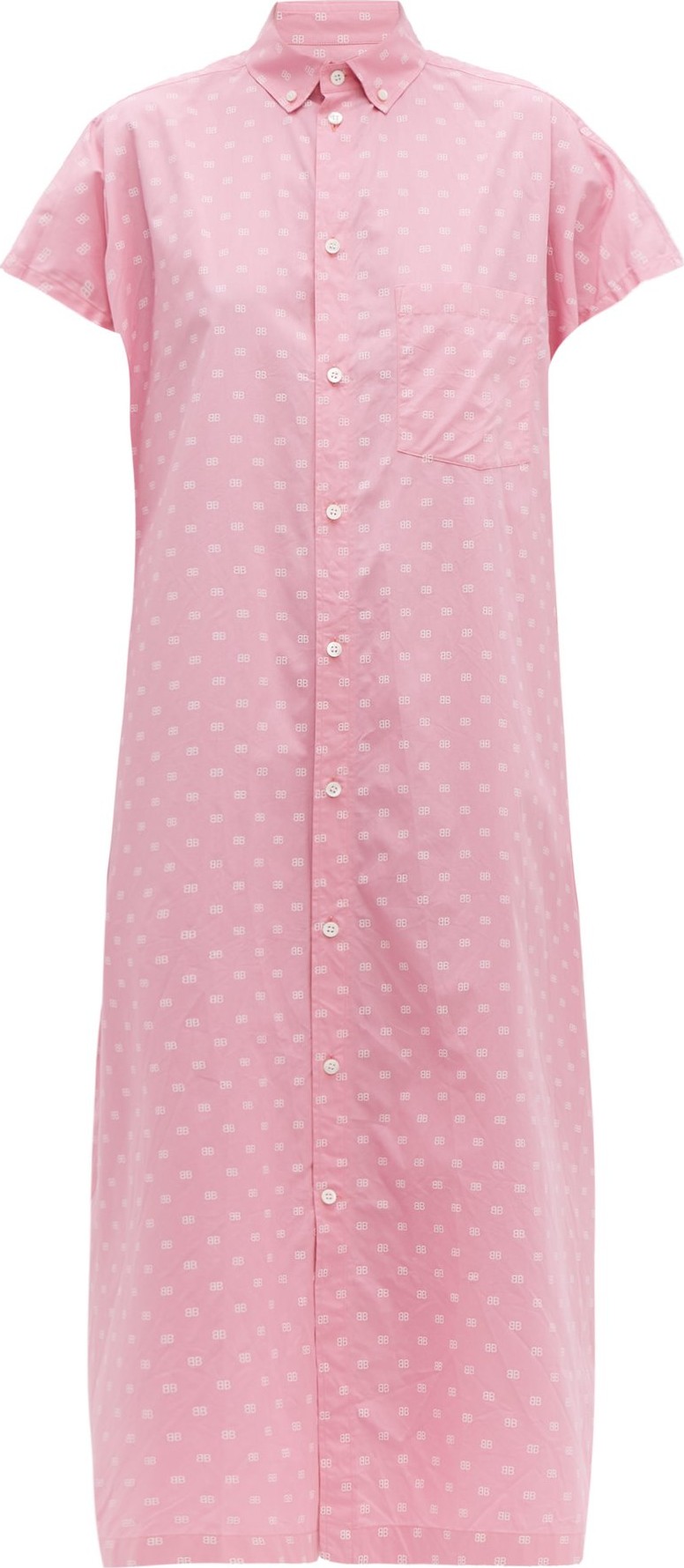 Balenciaga BB-print cotton-poplin shirtdress