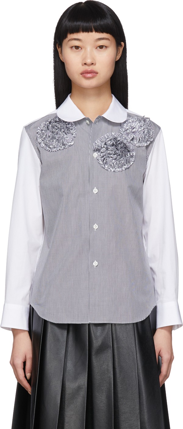 Tricot Comme des Garçons White Flower Shirt