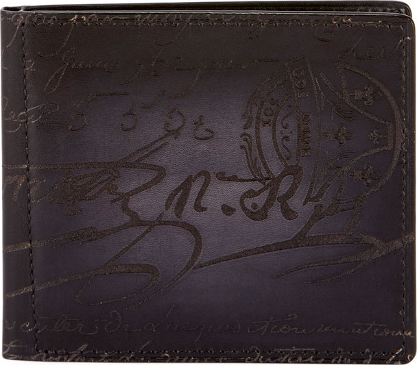 Berluti Men's Nero Scritto Clip Bifold Wallet