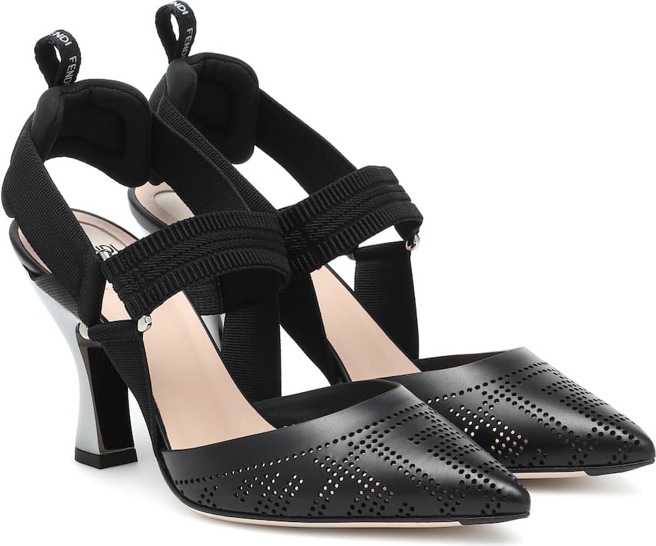 Fendi Colibrì laser-cut leather pumps