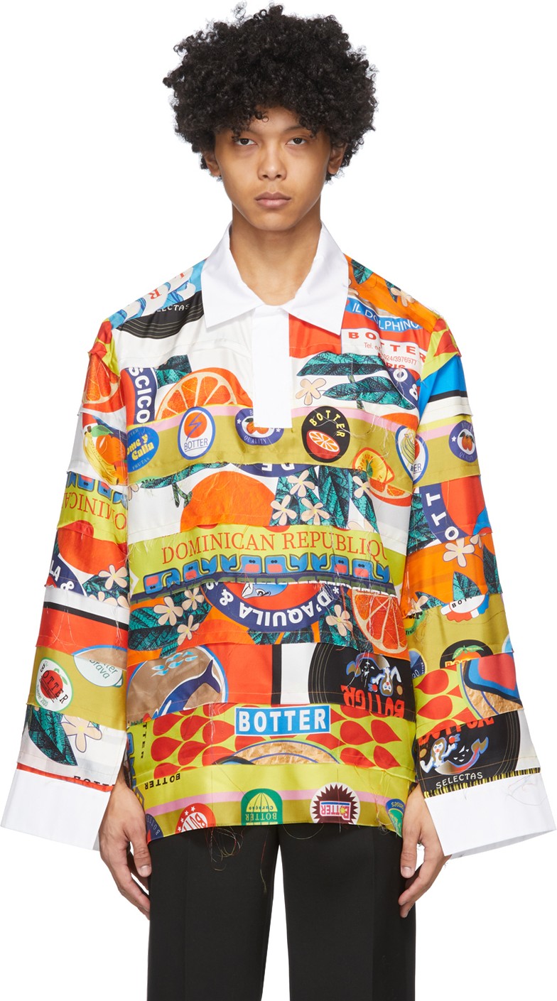 Botter Multicolor Silk Panelled Polo