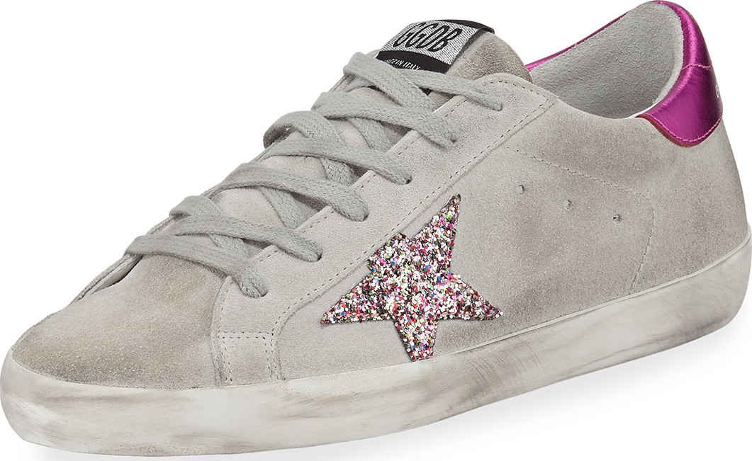 Golden Goose Deluxe Brand Superstar Suede & Glitter Sneakers