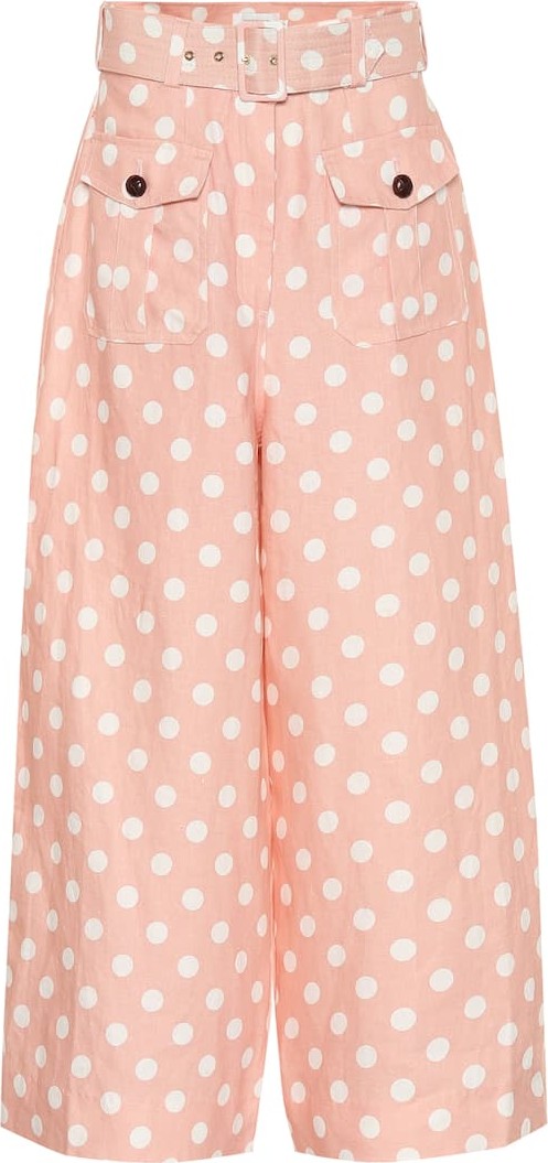 Zimmermann Corsage Safari polka-dot linen pants