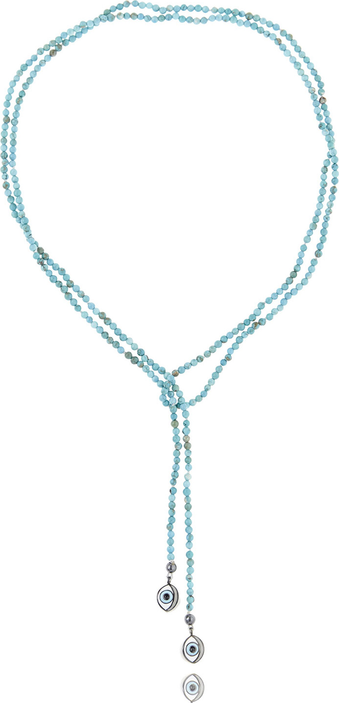 MCL by Matthew Campbell Laurenza Turquoise & Black Spinel Open-Eye Necklace