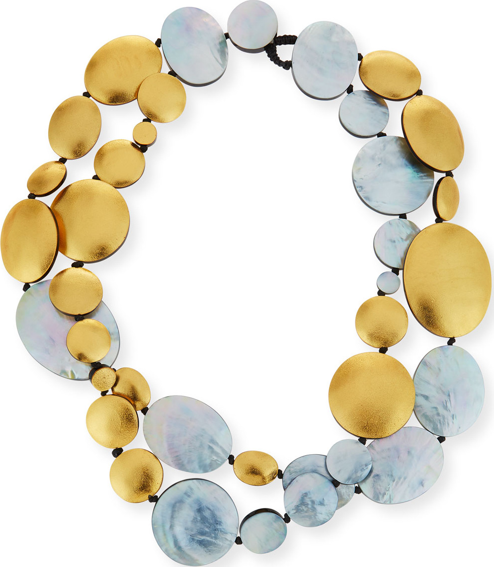Viktoria Hayman Double-Strand Two-Tone Disc Necklace