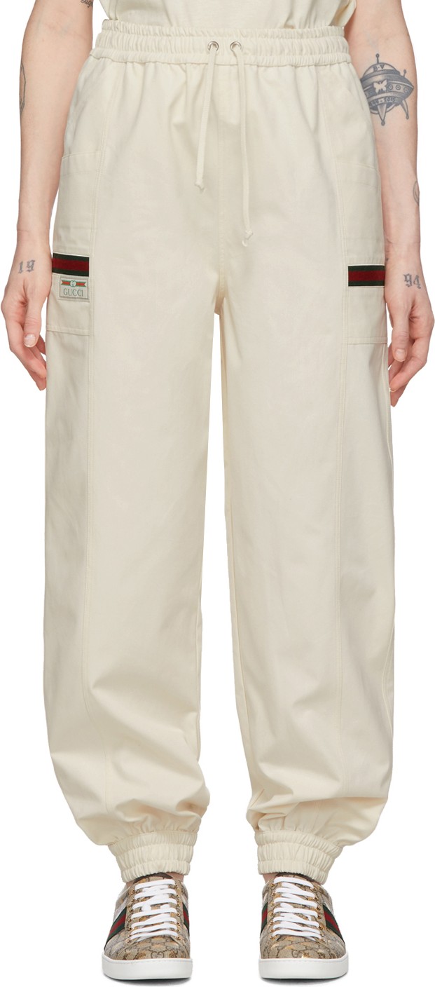 Gucci Off-White Canvas Panama Lounge Pants