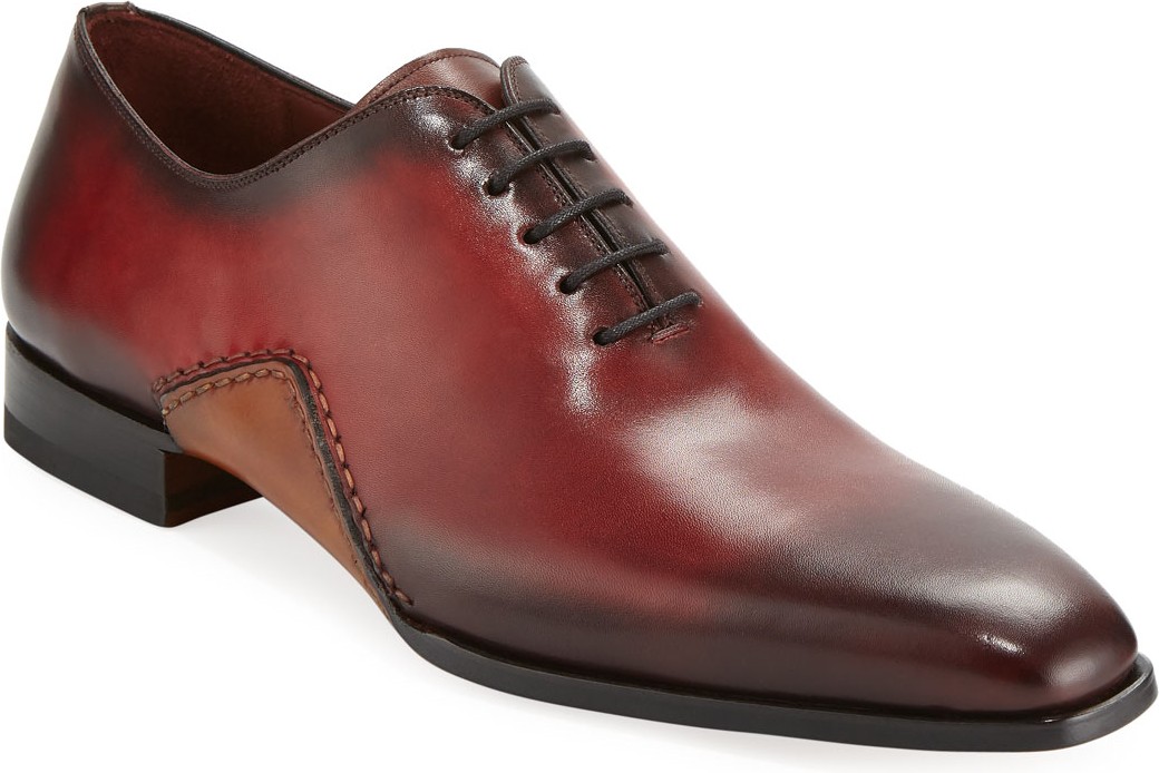 MAGNANNI Men's Two-Tone Lace-Up Sole-Stitch Dress Shoe