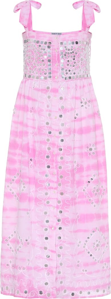 Juliet Dunn Exclusive to Mytheresa – Embellished tie-dye cotton midi dress