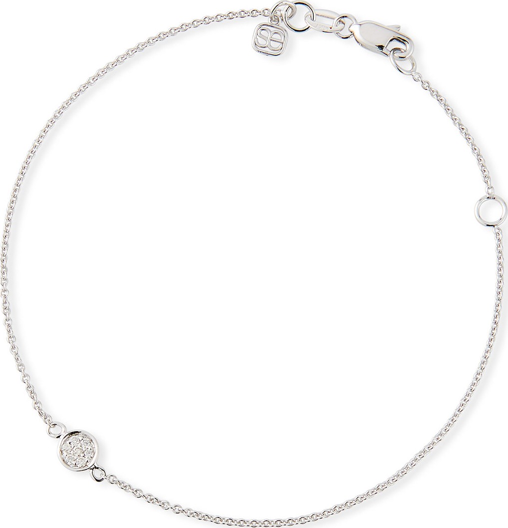 Sydney Evan 14k White Gold Diamond Baby Disc Bracelet