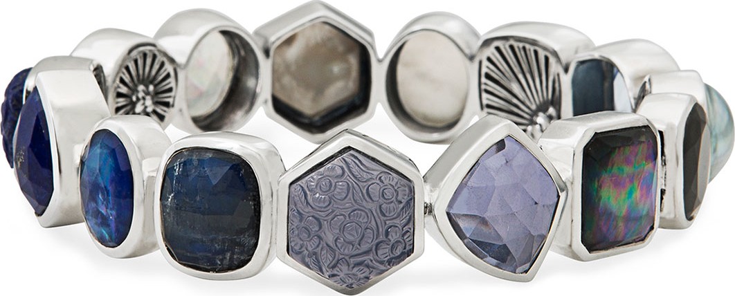 Stephen Dweck Hinged Mixed-Stone Bangle Bracelet