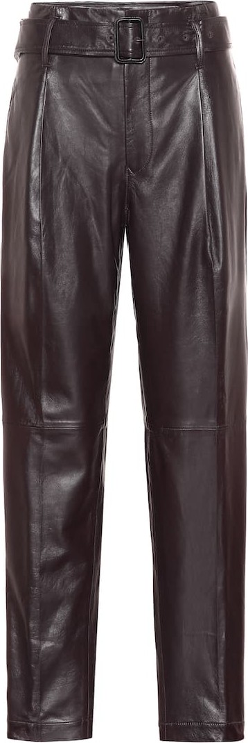 Polo Ralph Lauren High-rise straight leather pants