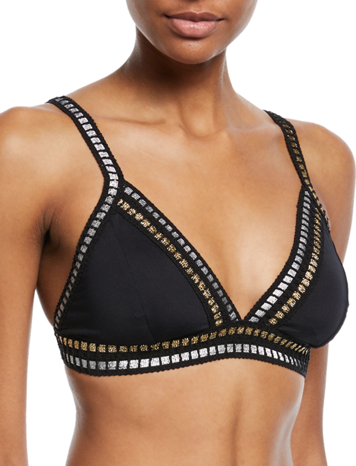 La Blanca Threading Along Triangle Swim Top