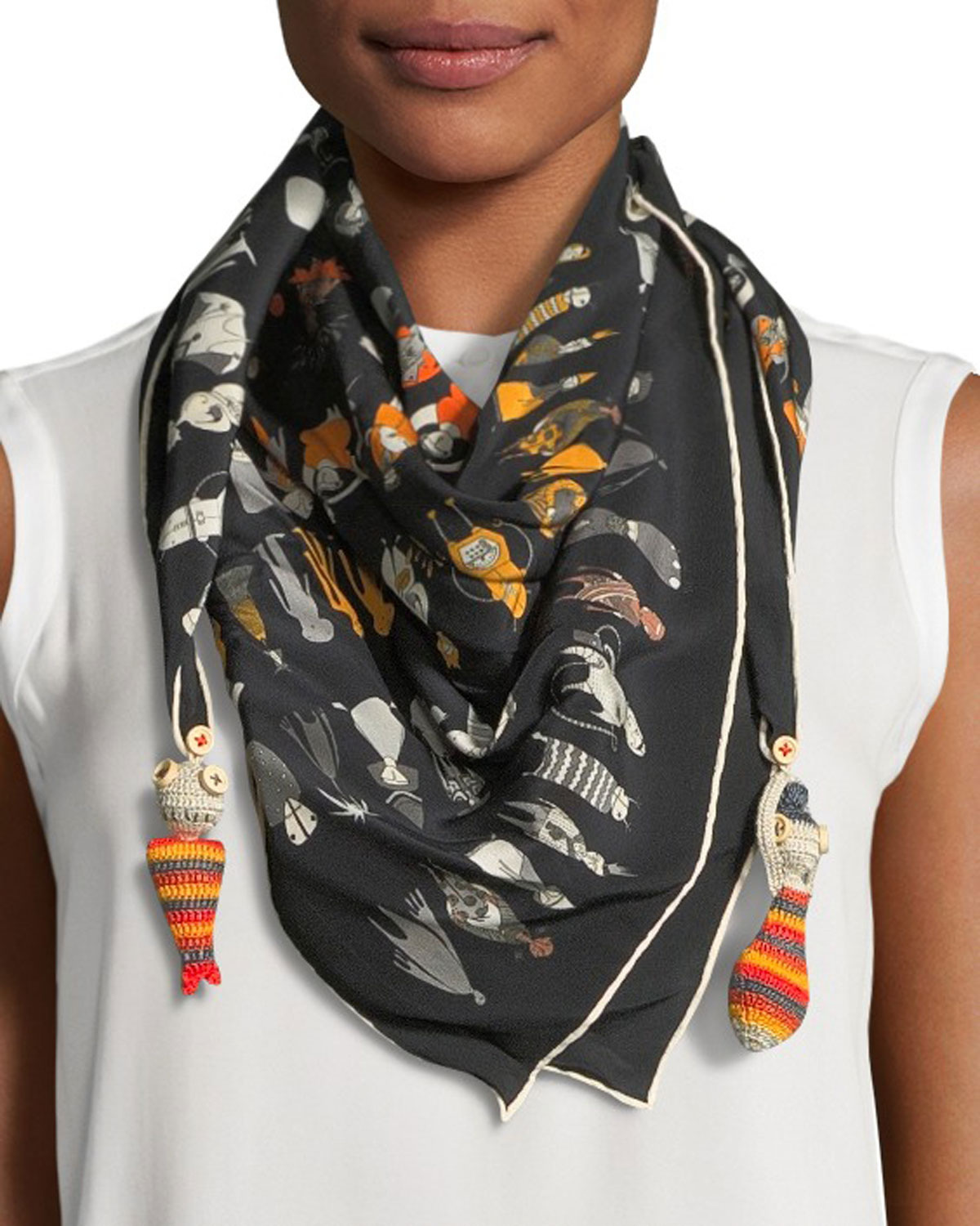 rumisu Mad Masquerade Silk Printed Scarf