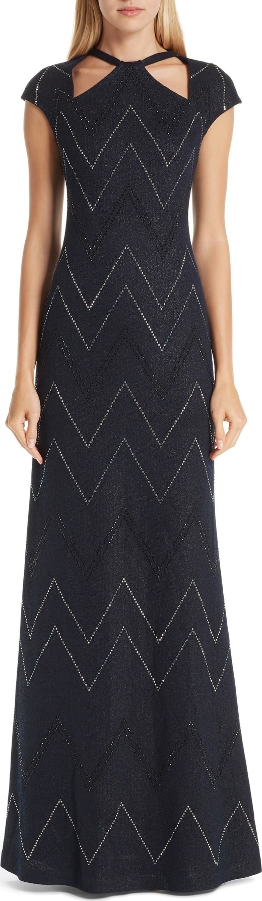 St. John Mod Metallic Knit Gown