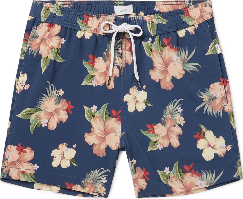 Onia Charles Mid-Length Printed Swim Shorts
