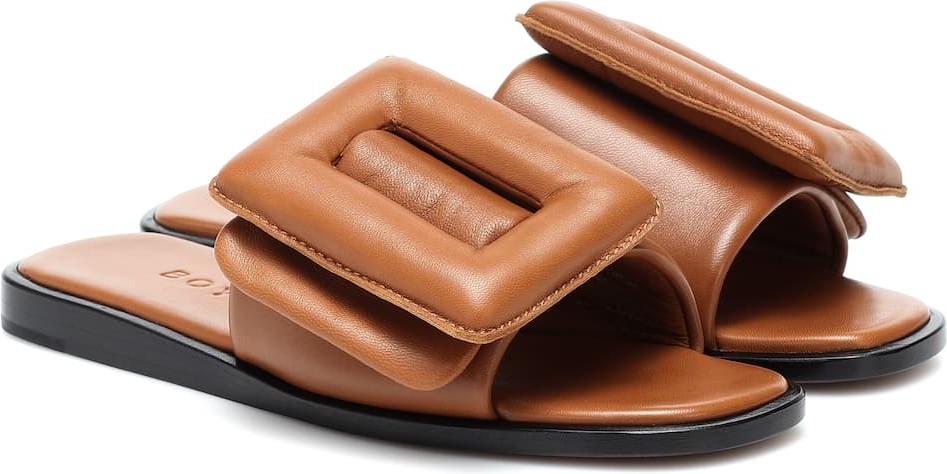 BOYY Puffy leather slides