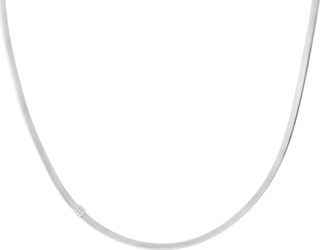 Marco Bicego Masai 18K White Gold Necklace with Diamond Station