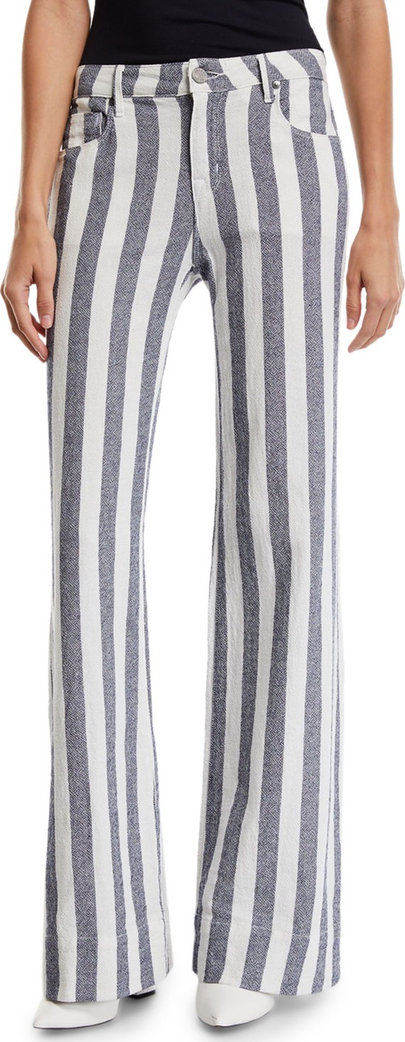 Parker Smith Mid-Rise Striped Denim Palazzo Pants