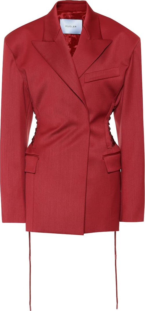 Mugler Linen-blend blazer