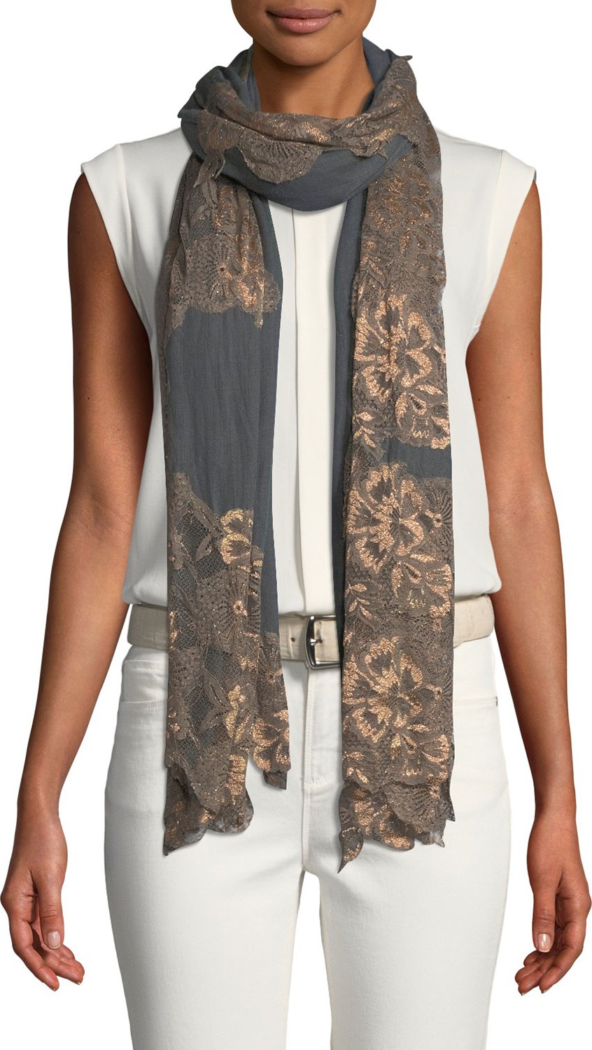 Bindya Lace Outlined Scarf