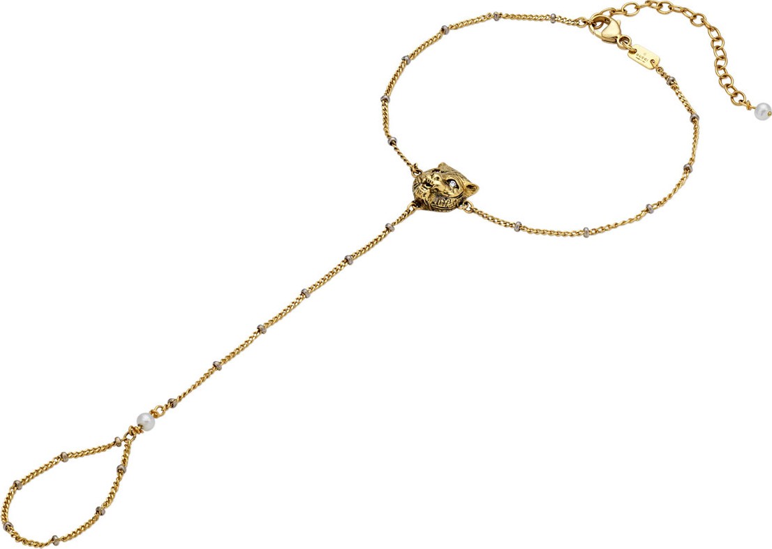 Gucci 18k Gold Le Marche des Merveilles Feline Bracelet w/ Ring