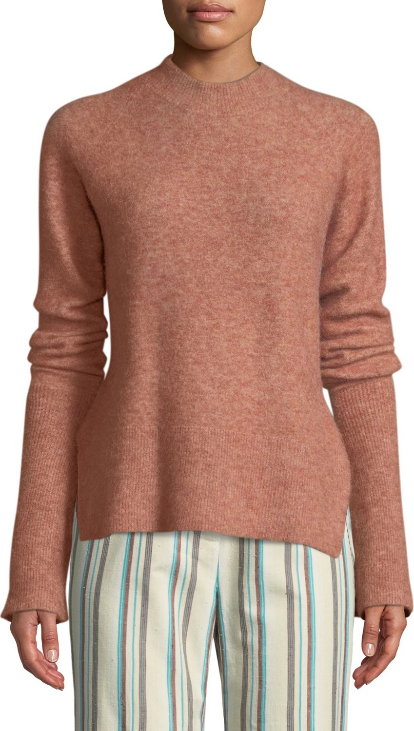 3.1 Phillip Lim Long-Sleeve Lofty Rib Alpaca-Blend Pullover Sweater