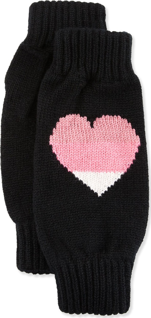 Rosie Sugden Cashmere Heart Wrist Warmers, Black
