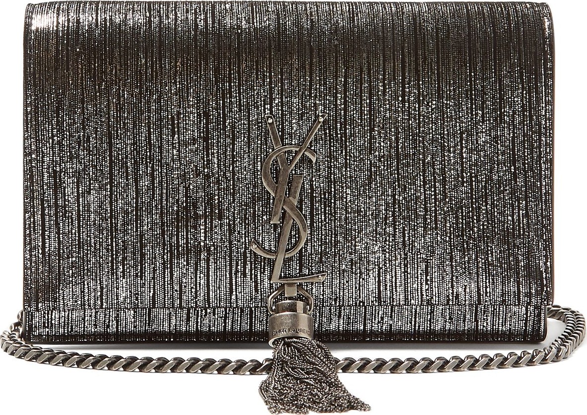 Saint Laurent Kate metallic-satin cross-body bag