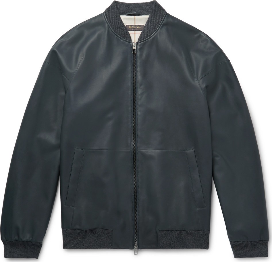 Loro Piana Ivy Rain System Leather Bomber Jacket