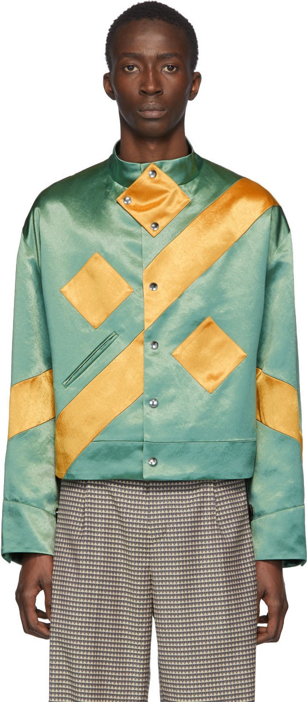 Kiko Kostadinov Green & Yellow Ansel Racing Jacket