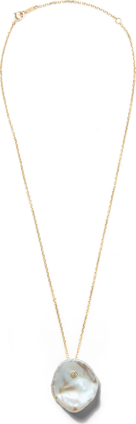 Mizuki 14k Single Petal Pearl Pendant Necklace