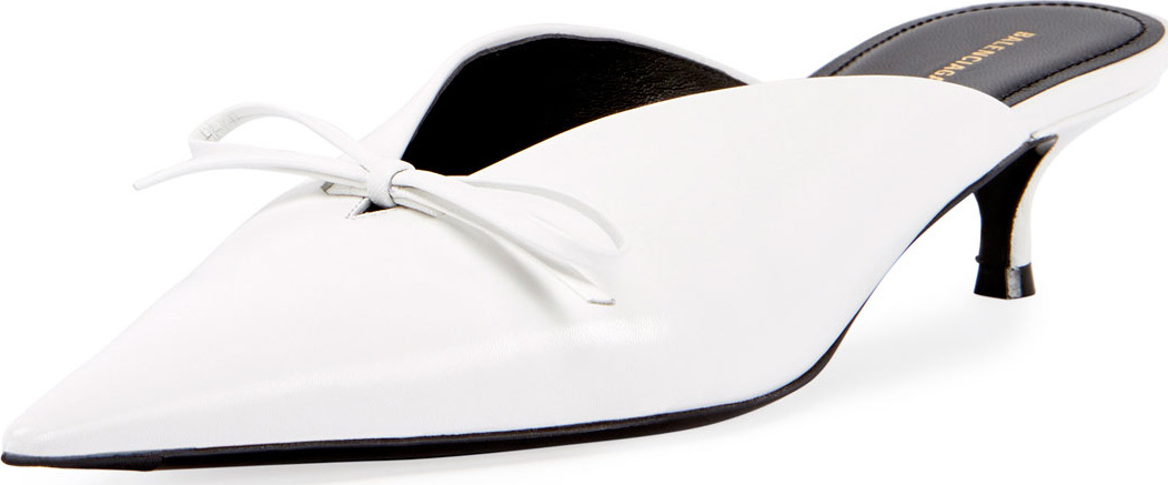 Balenciaga Leather Slide Bow Mule