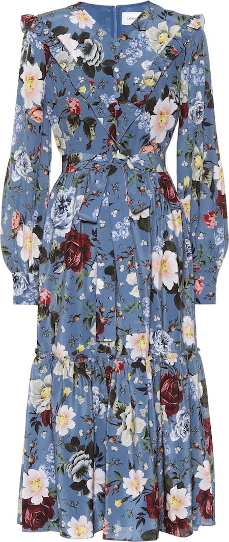 Erdem Georgeanna floral silk midi dress