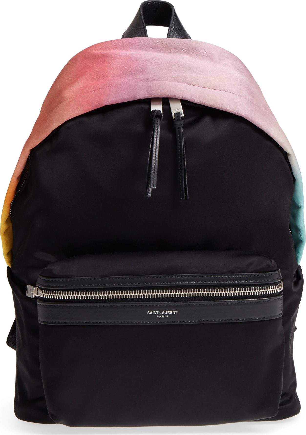 Saint Laurent City Ombré Print Satin Backpack