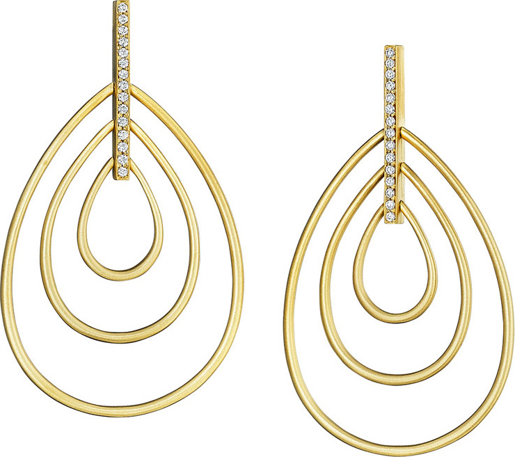 Carelle Moderne 18k Diamond Teardrop Earrings