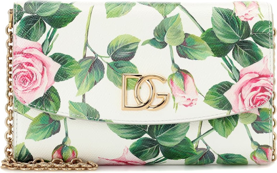 Dolce & Gabbana Mini floral leather shoulder bag
