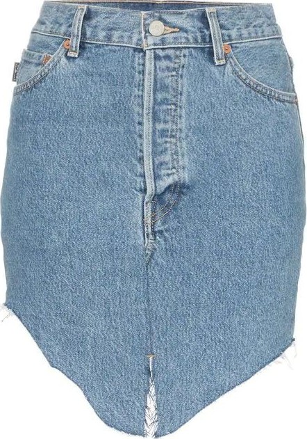 Vetements high-waisted asymmetric denim skirt