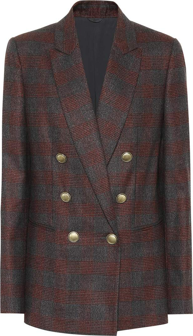 Brunello Cucinelli Plaid wool-blend blazer