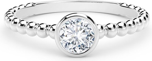 Forevermark 18k White Gold Diamond Halfway Beaded Ring