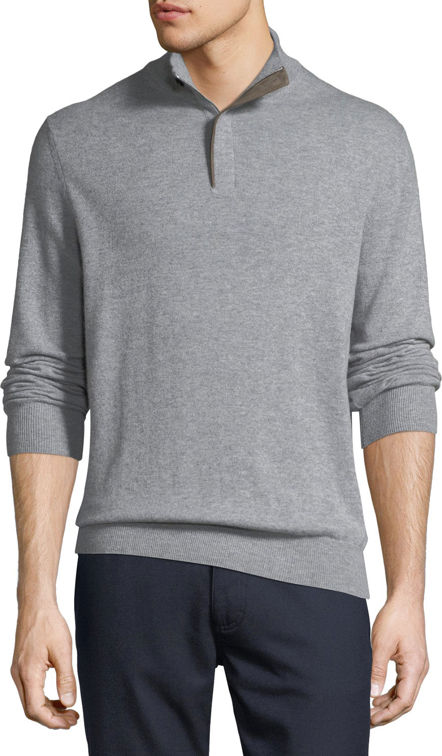 Ermenegildo Zegna Cashmere Quarter-Zip Pullover Sweater