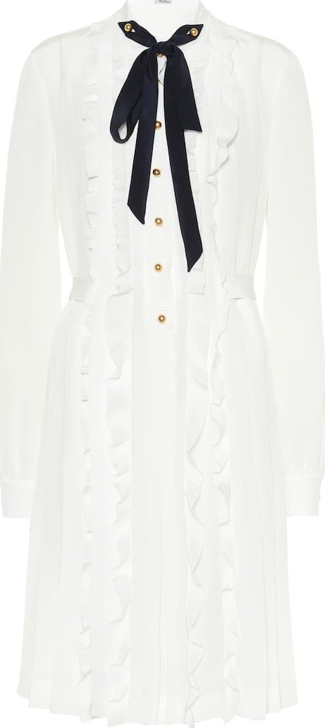Miu Miu Ruffled silk midi dress