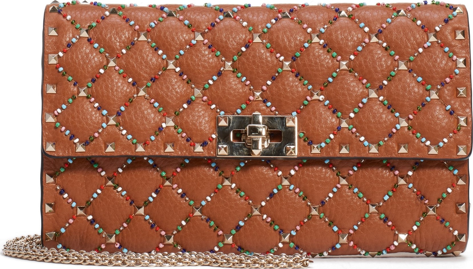 Valentino Spike.It Beaded Leather Shoulder Bag